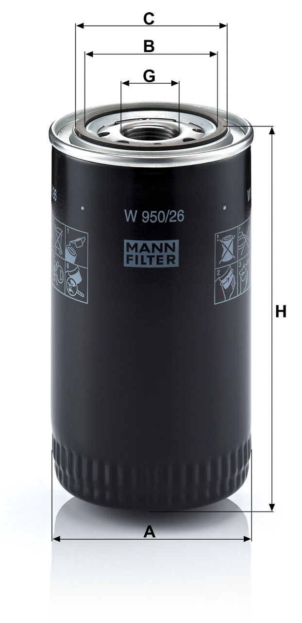 MANN-FILTER W 950/26 Yağ Filtresi | Iveco EuroCargo I