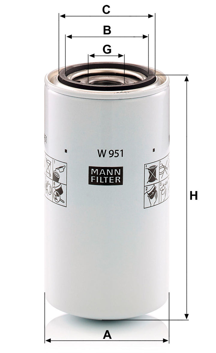 MANN-FILTER W 951 Yağ Filtresi