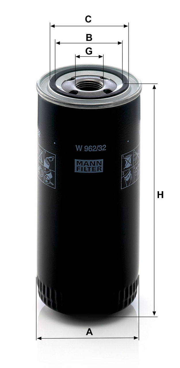 MANN-FILTER W 962/32 Yağ Filtresi
