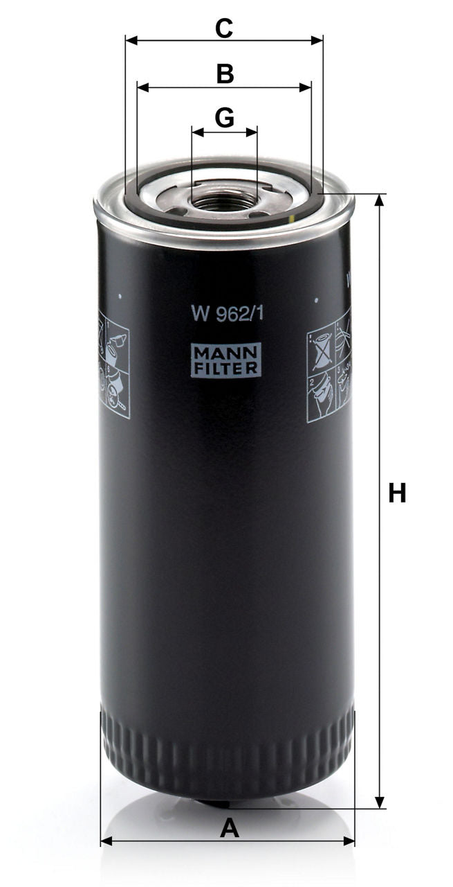 MANN-FILTER W 962/1 Hidrolik | Mercedes U-Serie