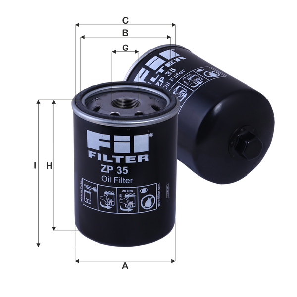 FIL FILTRE ZP 35 Yağ Filtresi | Eşdeğer: MANN W 11 035 | MITSUBISHI