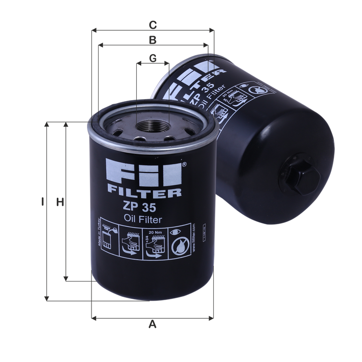FIL FILTRE ZP 35 Yağ Filtresi | Eşdeğer: MANN W 11 035 | MITSUBISHI