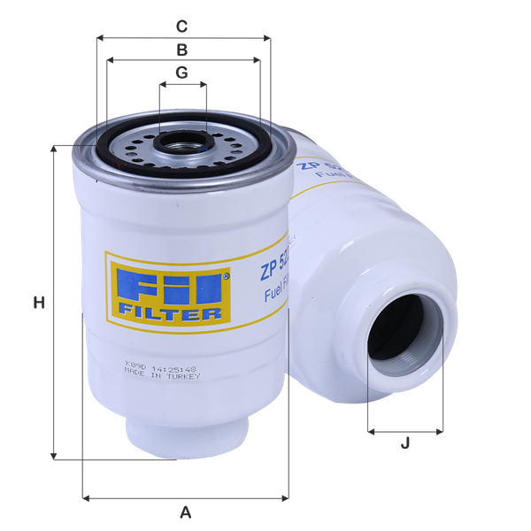 FIL FILTRE ZP 522 F Yakıt Filt. | Eşdeğer: MANN WK 940/16 x