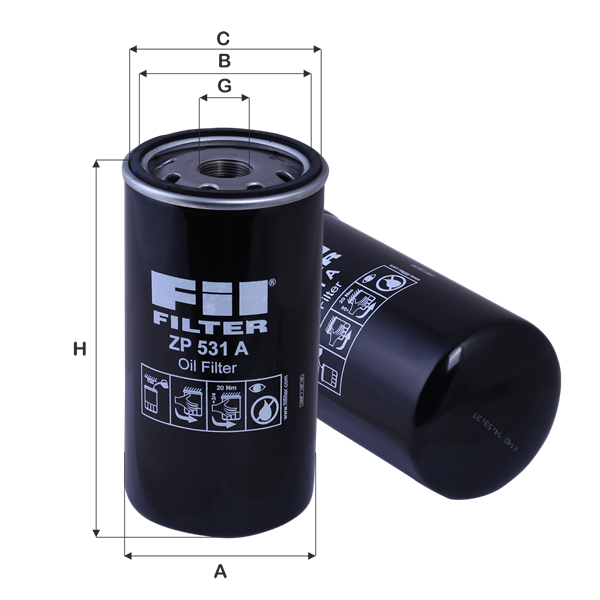 FIL FILTRE ZP 531 A Yağ Filtresi | Eşdeğer: MANN W 1150/7 | MITSUBISHI