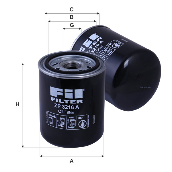 FIL FILTRE ZP 3216 A Yağ Filt. | Eşdeğer: MANN W 1374/6 | LAMBORGHINI